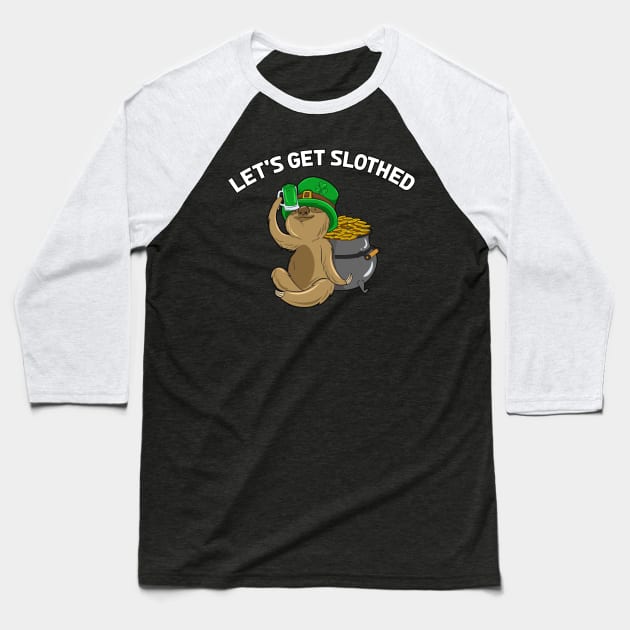 Funny St Patricks Day T-Shirt Sloth Pattys Shamrock Gift Baseball T-Shirt by Dr_Squirrel